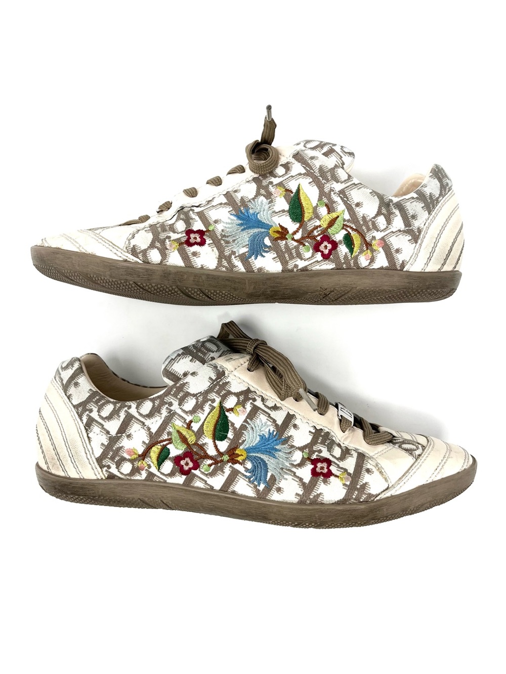 Vintage Christian Dior Galliano Oblique Logo Monogram Floral Sneakers 36.5 6.5 - Picture 2 of 11